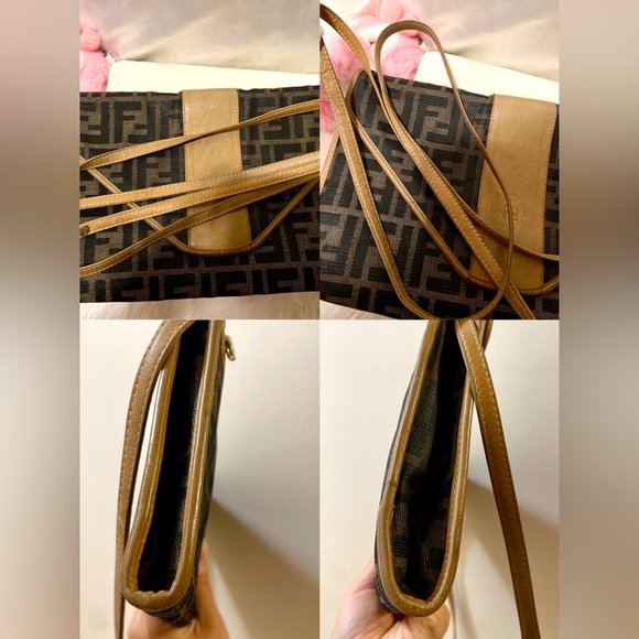 🧚Auth💖RARE💖 FENDI Zucca Zucchino Envelope Pochette Shoulder Clutch/Crossbody✨ - Picture 12 of 14